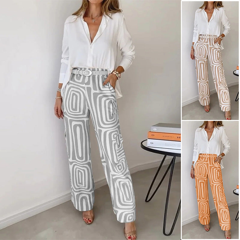 🔥50% RABATT💕Damen Casual Shirt Hose Zweiteiliges Set